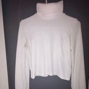 Aeropostale White Ribbed Turtleneck Sweater